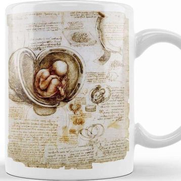 Baskı Dükkanı KB11101 Leonardo Da Vinci Fetus Porselen Kupa Bardak