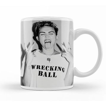 Baskı Dükkanı KB11250 Miley Cyrus Wrecking Ball Porselen Kupa Bardak