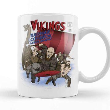 Baskı Dükkanı KB11429 Nordic The Vikings Porselen Kupa Bardak