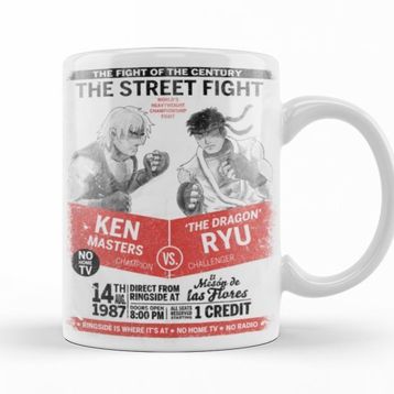 Baskı Dükkanı KB11840 Street Fighter The Street Fight Porselen Kupa Bardak