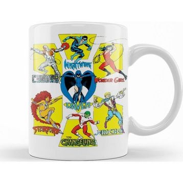 Baskı Dükkanı KB11904 Teen Titans Porselen Kupa Bardak