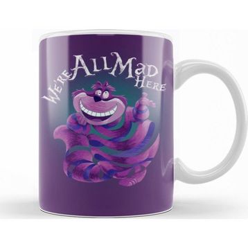 Baskı Dükkanı KB12177 We Are All Mad Here The Cheshire Kedi Cat Porselen Kupa Bardak
