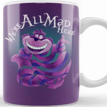 Baskı Dükkanı KB12177 We Are All Mad Here The Cheshire Kedi Cat Porselen Kupa Bardak