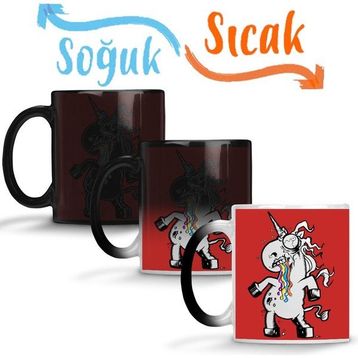 Baskı Dükkanı KB12269 Zombies Vs Unicorns Zombie Unicorn Porselen Kupa Bardak