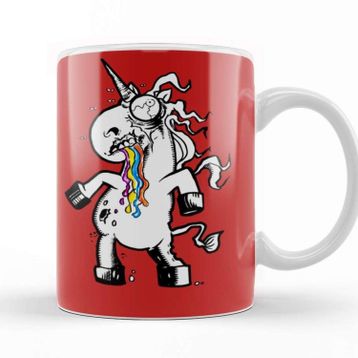 Baskı Dükkanı KB12269 Zombies Vs Unicorns Zombie Unicorn Porselen Kupa Bardak
