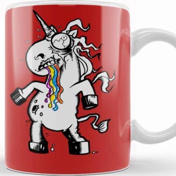Baskı Dükkanı KB12269 Zombies Vs Unicorns Zombie Unicorn Porselen Kupa Bardak