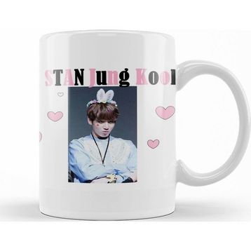Baskı Dükkanı KB12329 Bts Jung Kook Baseball Sleeve Porselen Kupa Bardak