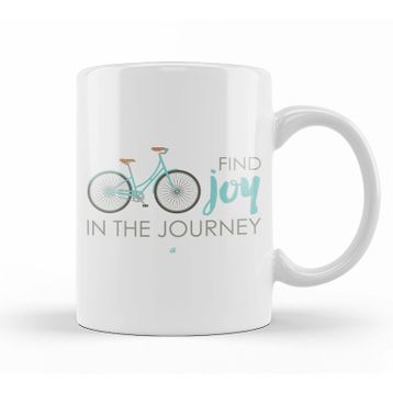 Baskı Dükkanı KB12428 Find Joy In The Journey Bike Porselen Kupa Bardak