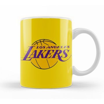 Baskı Dükkanı KB12535 Los Angeles Lake Basketboll Porselen Kupa Bardak