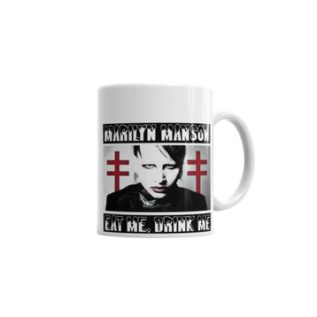 Baskı Dükkanı KB1255 Marilyn Manson Porselen Kupa Bardak