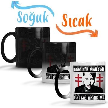 Baskı Dükkanı KB1255 Marilyn Manson Porselen Kupa Bardak