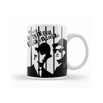 Baskı Dükkanı KB12713 The Blues Brothers Siyah Beyaz Porselen Kupa Bardak