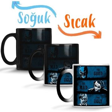 Baskı Dükkanı KB12722 The Good The Mad The Ugly Batman Ve Joker Porselen Kupa Bardak