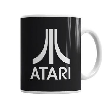 Baskı Dükkanı KB1498 Oyun Atari Logo Vintage Porselen Kupa Bardak