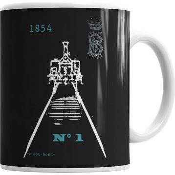 Baskı Dükkanı KB1609 Locomotiva Baronesa N 1 1854 Porselen Kupa Bardak