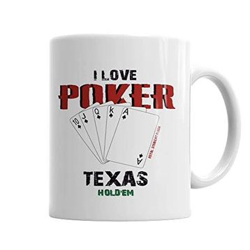 Baskı Dükkanı KB1657 I Love Poker Porselen Kupa Bardak