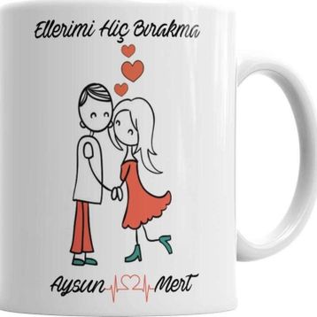 Baskı Dükkanı KB353 Ellerimi Hiç Bırakma Porselen Kupa Bardak