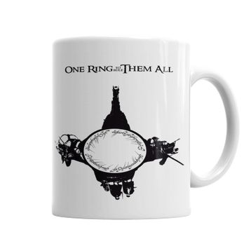 Baskı Dükkanı KB4057 One Ring To Rule Them All Porselen Kupa Bardak