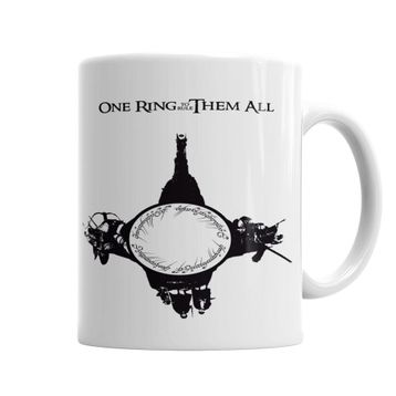 Baskı Dükkanı KB4057 One Ring To Rule Them All Porselen Kupa Bardak