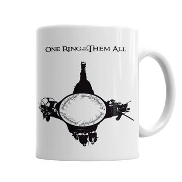 Baskı Dükkanı KB4057 One Ring To Rule Them All Porselen Kupa Bardak