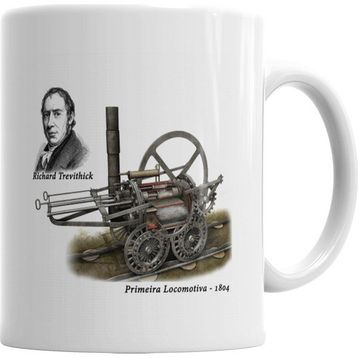 Baskı Dükkanı KB4488 A Primeira Locomotiva Porselen Kupa Bardak