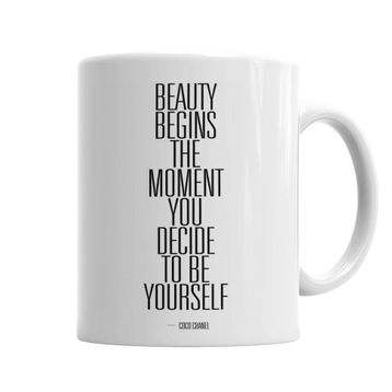 Baskı Dükkanı KB5626 Beauty Begins Porselen Kupa Bardak