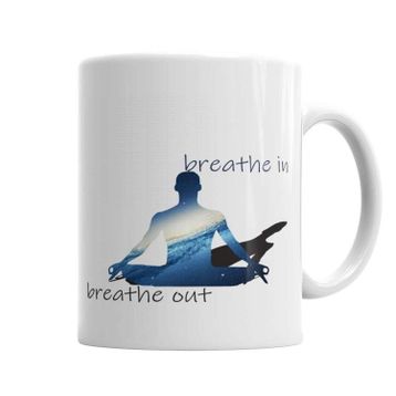 Baskı Dükkanı KB5762 Breathe In Breathe Out Porselen Kupa Bardak