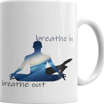 Baskı Dükkanı KB5762 Breathe In Breathe Out Porselen Kupa Bardak