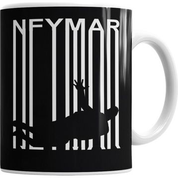 Baskı Dükkanı KB6001 Futebol Raiz Camisa Neymar Porselen Kupa Bardak