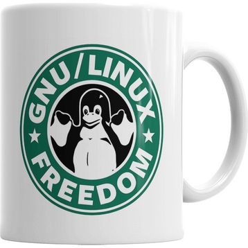 Baskı Dükkanı KB6159 Gnu Linux Porselen Kupa Bardak