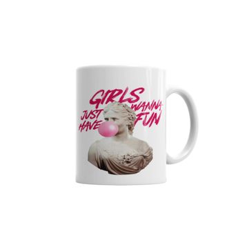 Baskı Dükkanı KB6163 Girls Just Wanna Have Fun Porselen Kupa Bardak