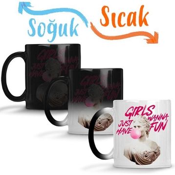 Baskı Dükkanı KB6163 Girls Just Wanna Have Fun Porselen Kupa Bardak