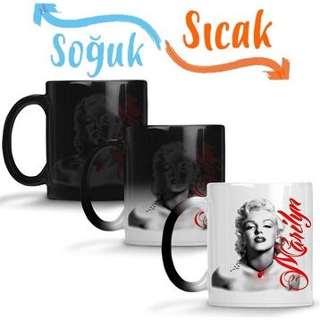 Baskı Dükkanı KB6634 Red Marilyn Monroe Red Porselen Kupa Bardak