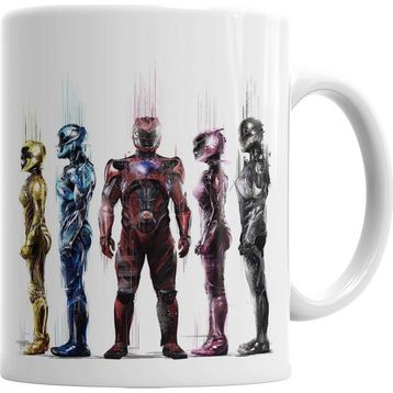 Baskı Dükkanı KB6679 Power Rangers Jungle Fury Porselen Kupa Bardak