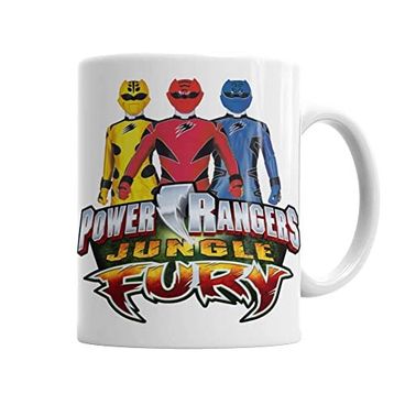 Baskı Dükkanı KB6679 Power Rangers Jungle Fury Porselen Kupa Bardak