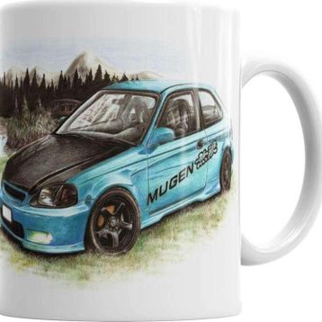 Baskı Dükkanı KB690 Honda Civic Mugen Porselen Kupa Bardak