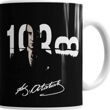 Baskı Dükkanı KB7038 1881-193... Atatürk Porselen Kupa Bardak
