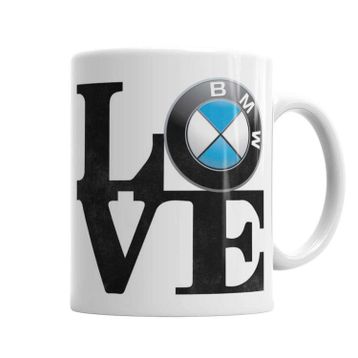 Baskı Dükkanı KB7361 Love Bmw Aşk Bmw Porselen Kupa Bardak