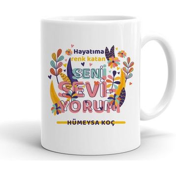 Baskı Dükkanı KB7393 Kişiye Ve Sevgiliye Özel Porselen Kupa Bardak