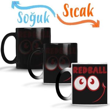 Baskı Dükkanı KB9704 Red Ball 4 Smile Long Sleeve Porselen Kupa Bardak