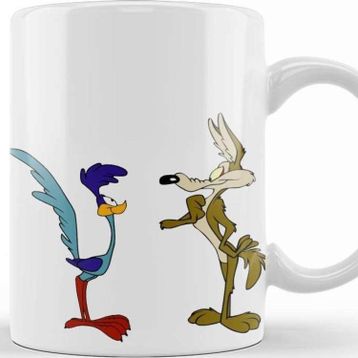 Baskı Dükkanı KB9722 Road Runner Ve Coyote Porselen Kupa Bardak