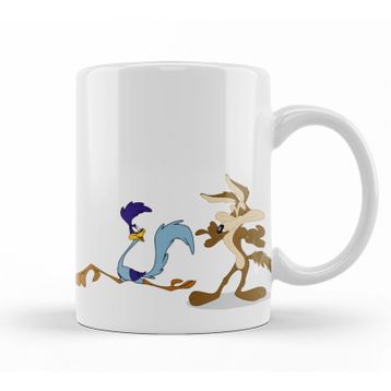 Baskı Dükkanı KB9723 Road Runner Ve Coyote Porselen Kupa Bardak