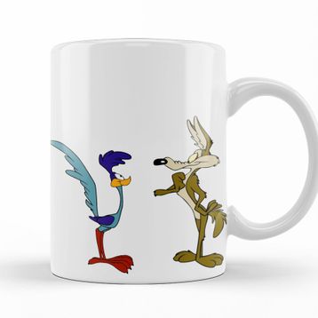 Baskı Dükkanı KB9723 Road Runner Ve Coyote Porselen Kupa Bardak