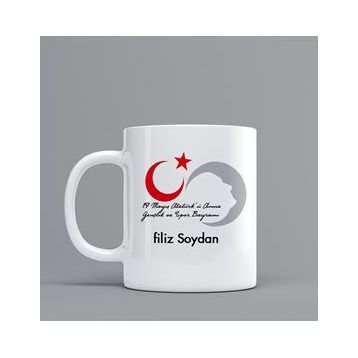 Baskı Dükkanı KB9888 19 Mayıs Atatürk Porselen Kupa Bardak