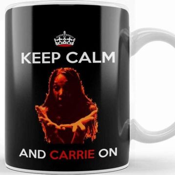 Baskı Dükkanı Keep Calm And Carrie On Porselen Beyaz Kupa Bardak