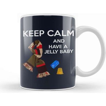 Baskı Dükkanı Keep Calm And Have A Jelly Baby Doctor Who Porselen Beyaz Kupa Bardak