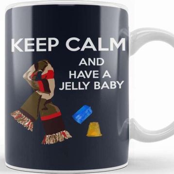 Baskı Dükkanı Keep Calm And Have A Jelly Baby Doctor Who Porselen Beyaz Kupa Bardak