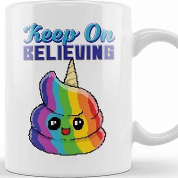Baskı Dükkanı Keep on Believing Unicorn Ice Cream Kupa