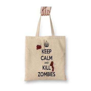 Baskı Dükkanı Kill Zombies Twd Bez Çanta