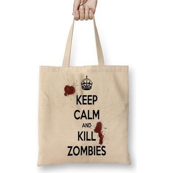 Baskı Dükkanı Kill Zombies Twd Bez Çanta